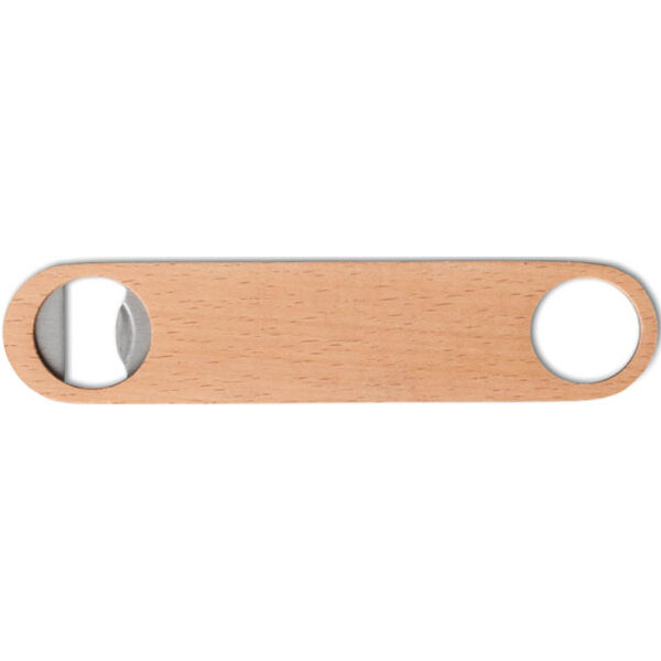 flesopener (hout-rvs) en bieropener blanco