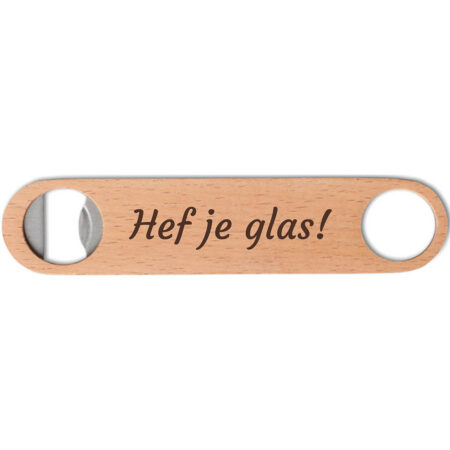 Flesopener hout-rvs Hef je glas