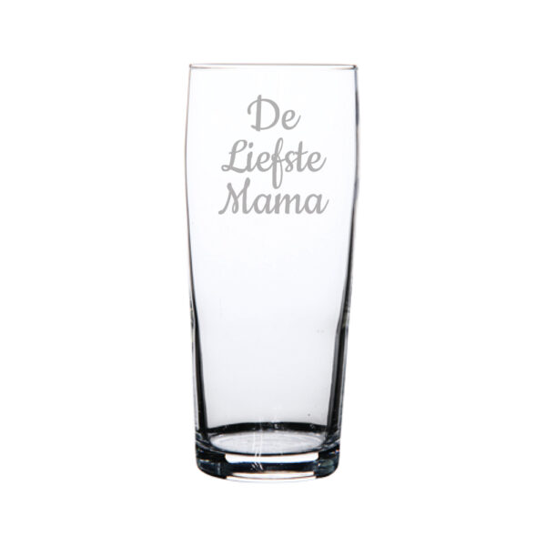 Gegraveerde bierfluitje 19cl De Liefste Mama