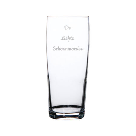 Gegraveerde bierfluitje 19cl De Liefste Schoonmoeder