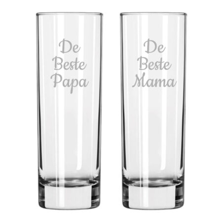 Gegraveerde longdrinkglas 22cl De Beste Mama-De Beste Papa