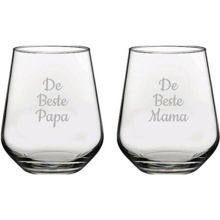 Gegraveerde Drinkglas 42.5cl De Beste Mama-De Beste Papa