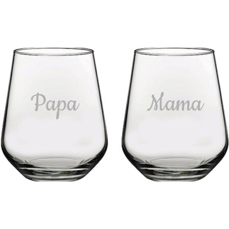 Gegraveerde Drinkglas 42.5cl Mama & Papa