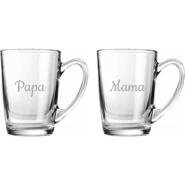 Gegraveerde Theeglas 32cl Mama & Papa