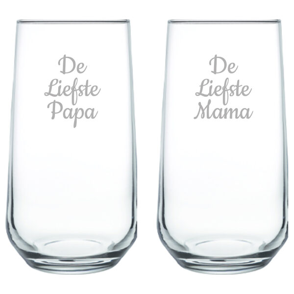 Gegraveerde Drinkglas 47cl De Liefste Mama-De Liefste Papa