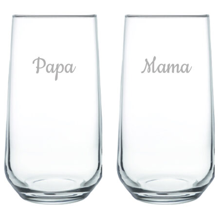 Gegraveerde Drinkglas 47cl Mama & Papa