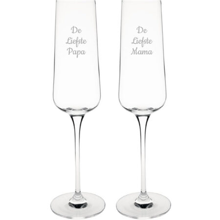 Gegraveerde Champagneglas 27cl De Liefste Mama-De Liefste Papa