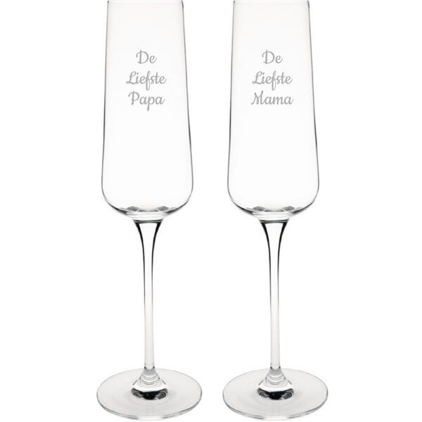 Gegraveerde Champagneglas 27cl De Liefste Mama-De Liefste Papa