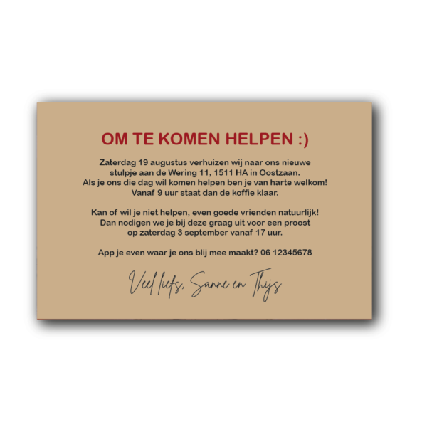 Verhuizen brievenbus sticker