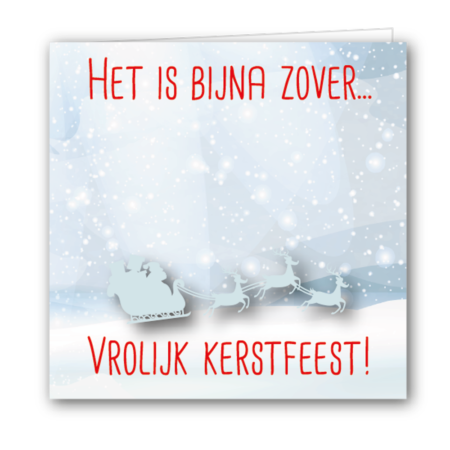 Kerstkaart snow santa