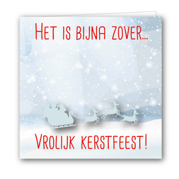 kerstkaart snow santa vierkant gevouwen